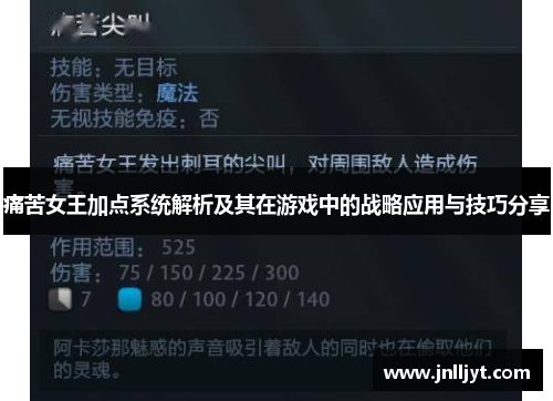 痛苦女王加点系统解析及其在游戏中的战略应用与技巧分享